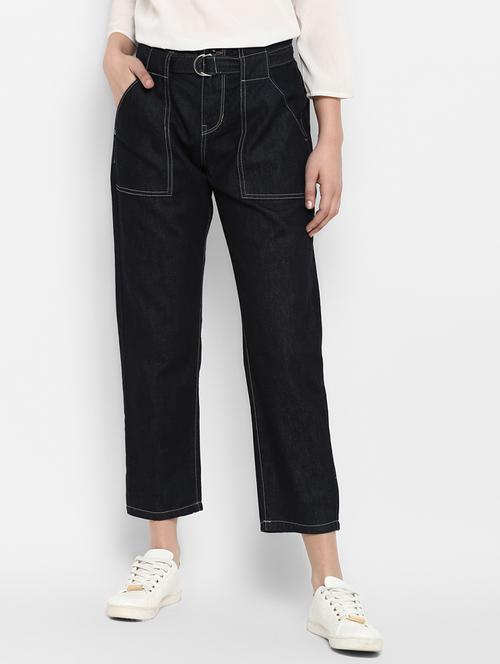 belted waist boyfriend jeans - 16945511 - Standard Image - 1