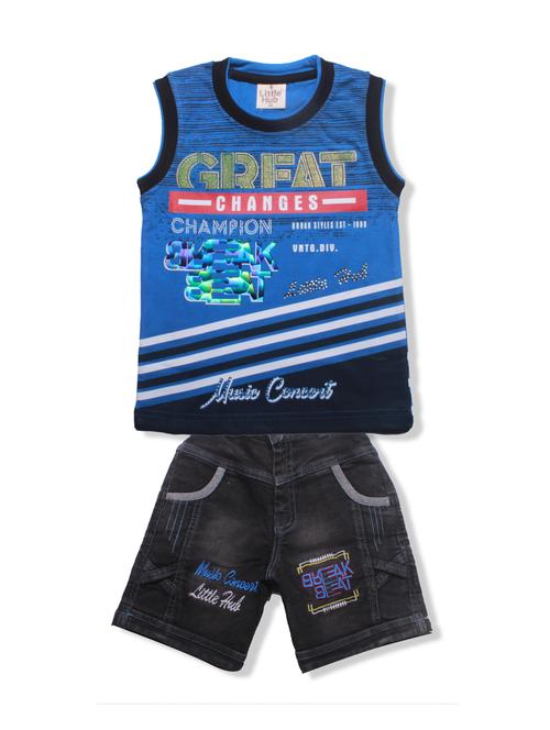 blue cotton dungarees twin sets & dungree - 16945553 - Standard Image - 1