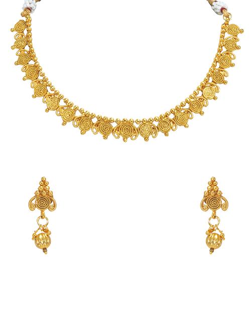 gold metal short necklace - 16947428 - Very Small Image - 1