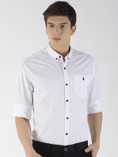 white printed casual shirt - 16952221 - Standard Image - 1