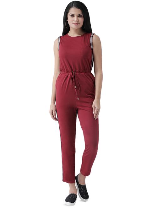 drawstring waist full leg jumpsuit - 16960442 - Standard Image - 1