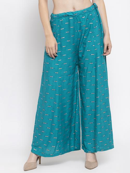 printed flared palazzo - 16971239 - Standard Image - 1