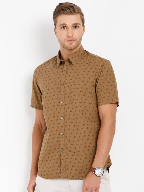 brown printed casual shirt - 16973161 - Standard Image - 1