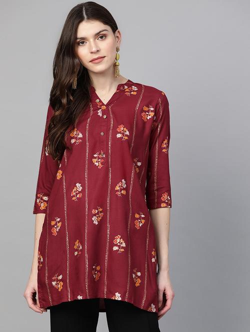 printed straight kurti - 16978284 - Very Small Image - 1