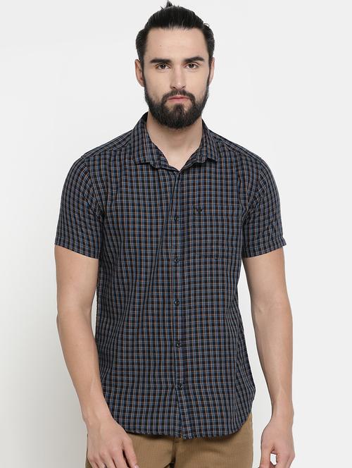 black checkered casual shirt - 16980174 - Standard Image - 1