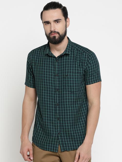 green checkered casual shirt - 16980179 - Standard Image - 1
