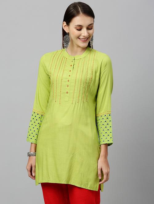 pintucks straight kurti - 16987264 - Standard Image - 1