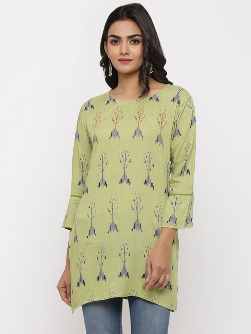 ikat print straight kurti - 16987275 - Standard Image - 1