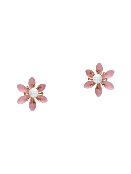 pink metal studs earring - 16990931 - Standard Image - 1