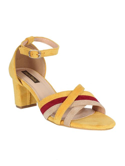 yellow suede ankle strap sandals - 16990985 - Standard Image - 1