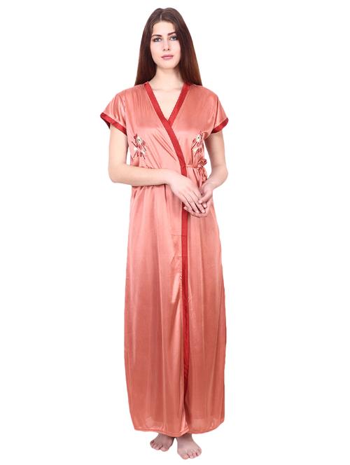 contrast bind sleepwear robe - 16992986 - Standard Image - 1