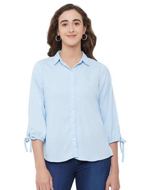 tie knot sleeved purist blue shirt - 16996446 - Standard Image - 1