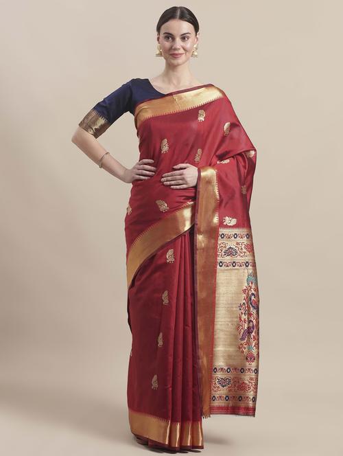 conversational banarasi saree with blouse - 16998088 - Standard Image - 1