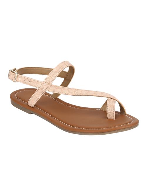 beige pu slip on sandals - 16999926 - Standard Image - 1