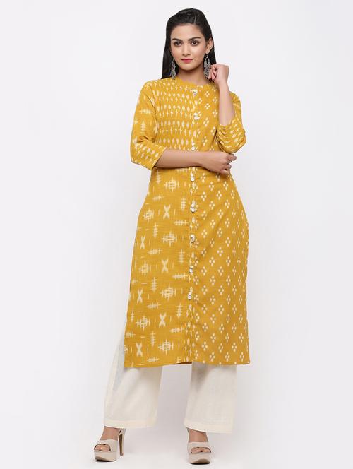 ikat print straight kurta - 17010924 - Standard Image - 1