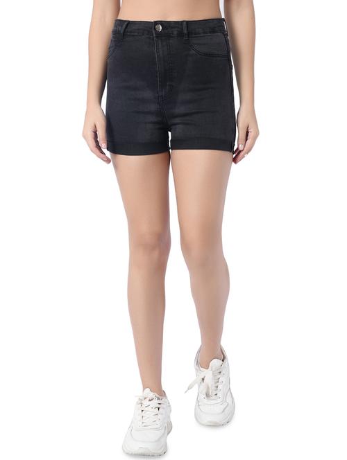 mid rise denim shorts - 17011501 - Standard Image - 1
