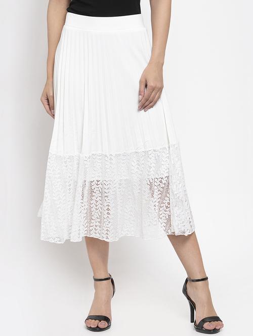 high rise laced hem a-line skirt - 17012428 - Standard Image - 1