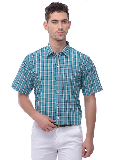 blue checkered casual shirt - 17019260 - Standard Image - 1