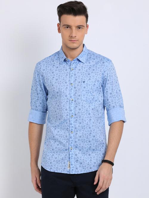 blue printed casual shirt - 17019957 - Very Small Image - 1