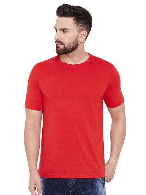 round neck solid t-shirt - 17065923 - Standard Image - 1