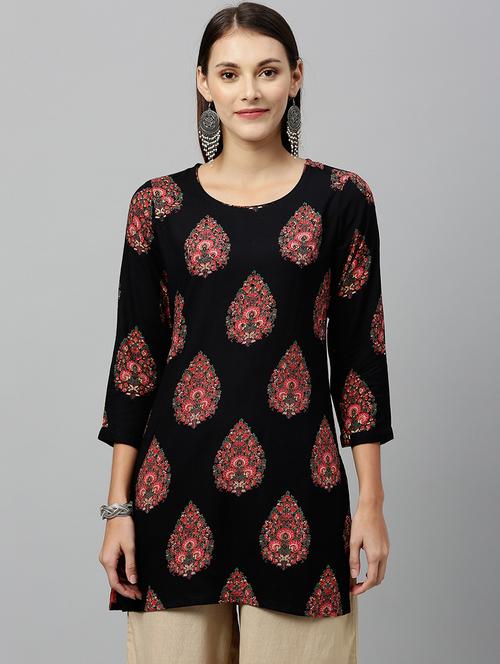 printed straight kurti - 17076641 - Standard Image - 1