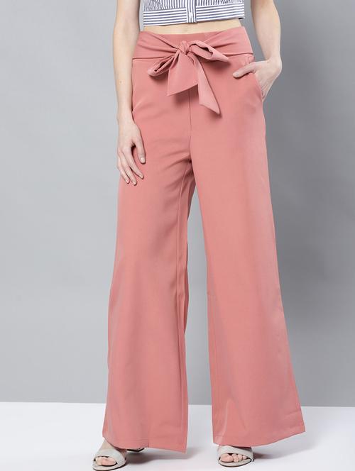 tie front wide leg trouser - 17085268 - Standard Image - 1