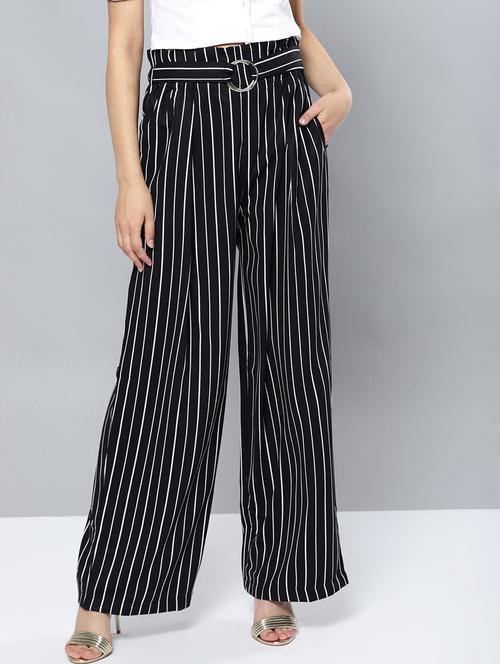 paper bag waist flat front trouser - 17085293 - Standard Image - 1