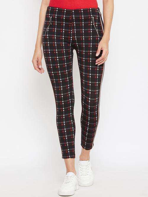 side tape checkered jegging - 17087556 - Very Small Image - 1