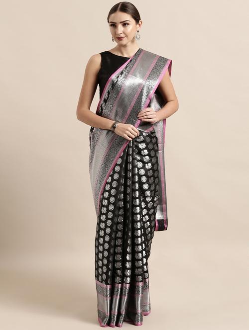self design kanjivaram saree with blouse - 17090008 - Standard Image - 1