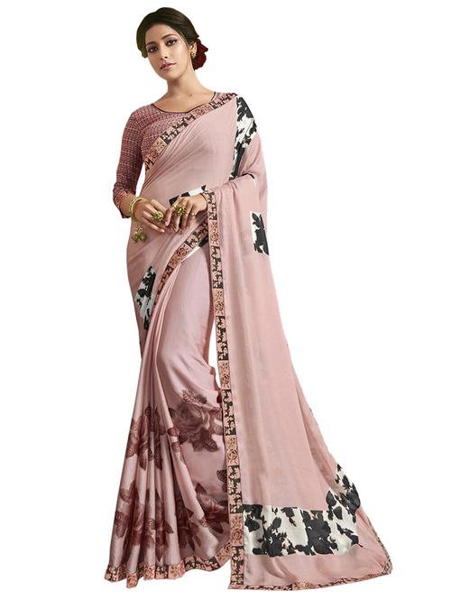 floral printed saree with blouse - 17091436 - Standard Image - 1