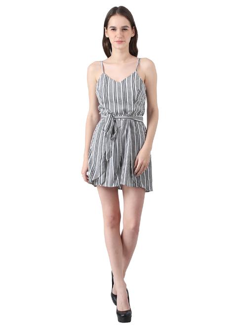 cami neck tie front romper - 17091972 - Standard Image - 1