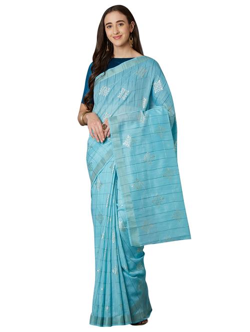 pastel printed saree with blouse - 17091979 - Standard Image - 1