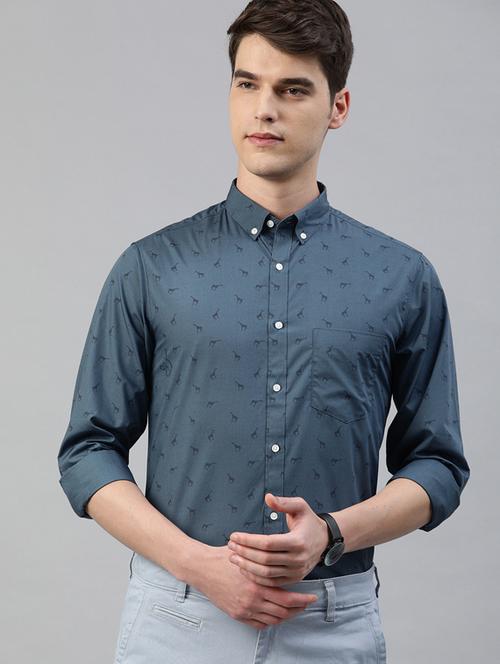 grey printed casual shirt - 17094562 - Standard Image - 1