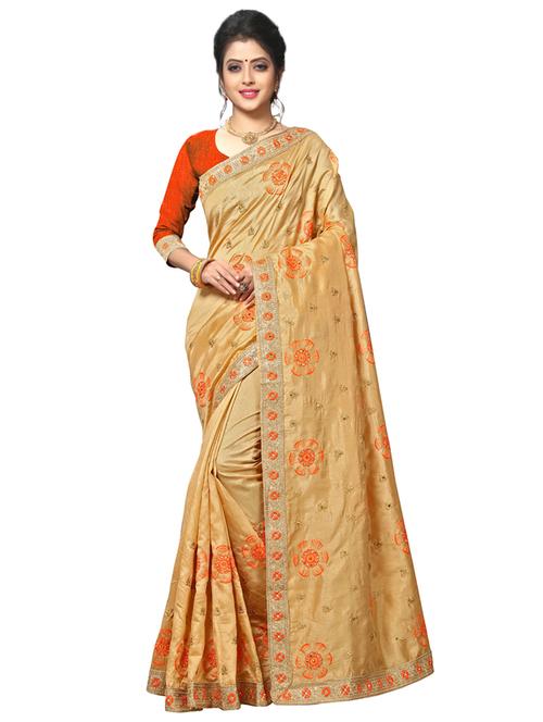 pastel embroidered saree with blouse - 17100529 - Standard Image - 1
