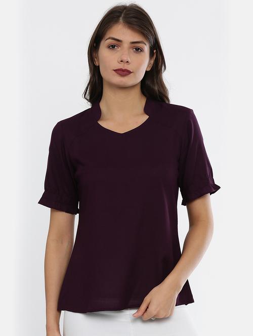 purple rayon regular top - 17112089 - Standard Image - 1