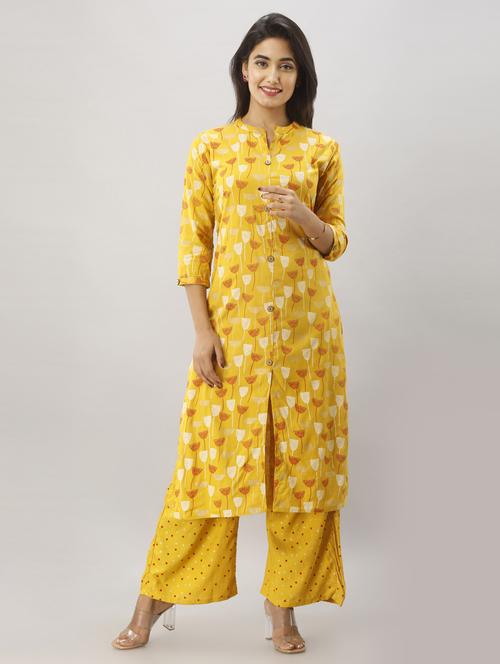 printed kurta palazzo set - 17122633 - Standard Image - 1