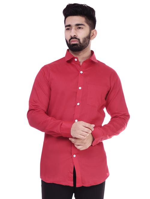 red solid casual shirt - 17128947 - Very Small Image - 1