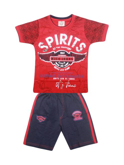 red cotton shorts set - 17137680 - Standard Image - 1