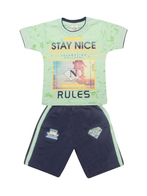 green cotton shorts set - 17137688 - Standard Image - 1