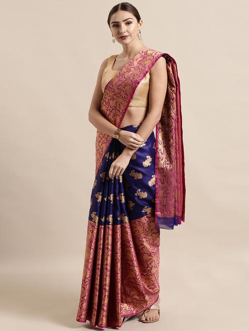 self design kanjivaram saree with blouse - 17140927 - Standard Image - 1