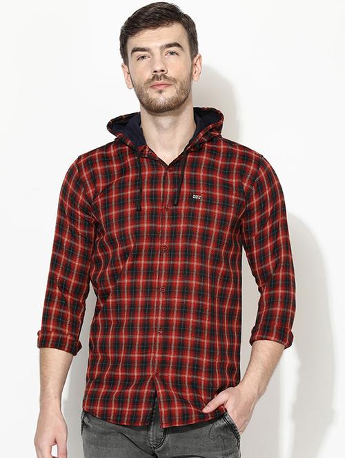red checkered casual shirt - 17145400 - Standard Image - 1