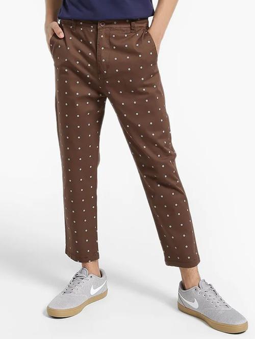 brown printed chinos - 17152869 - Very Small Image - 1