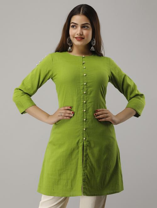 button up a-line kurta - 17162938 - Standard Image - 1