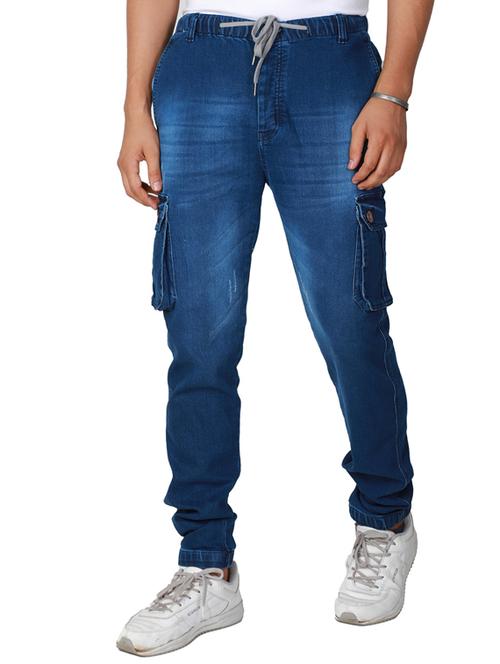 blue washed denim jogger - 17163594 - Very Small Image - 1