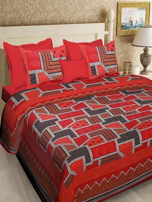 cotton double king size bedsheet with 2 pillow covers - 17165024 - Very Small Image - 1