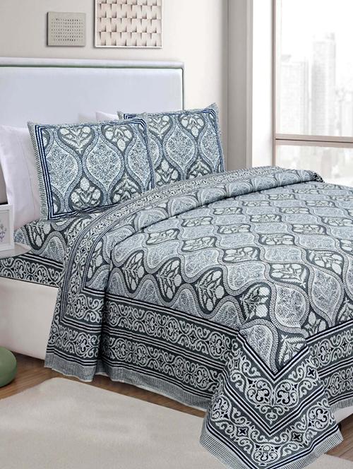 cotton double king size bedsheet with 2 pillow covers - 17165029 - Standard Image - 1