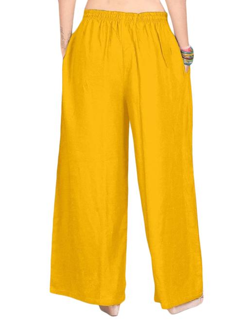 yellow rayon palazzos - 17168959 - Standard Image - 1