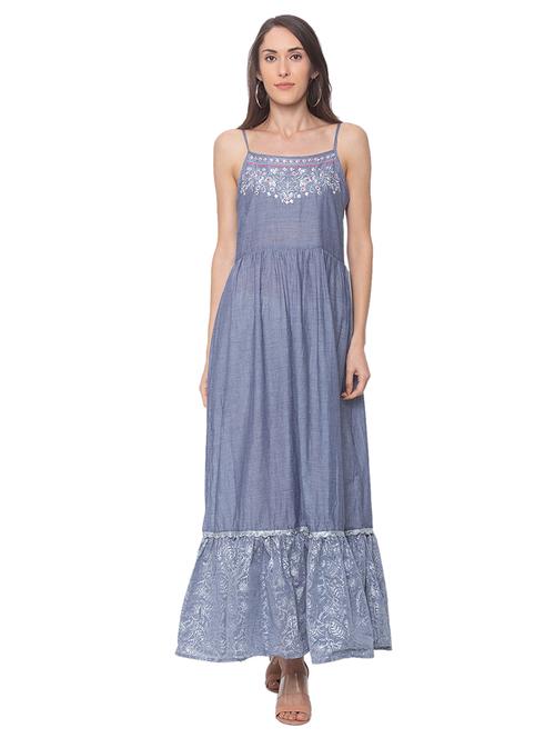 grey cotton maxi dress - 17182549 - Very Small Image - 1
