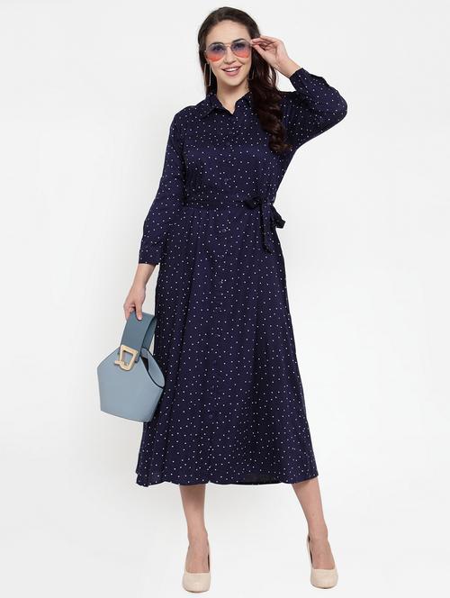printed a-line dress - 17182953 - Standard Image - 1