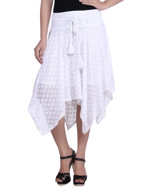 white cotton aline skirts - 9654809 - Standard Image - 1